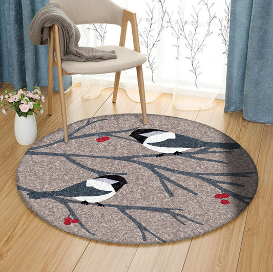 Bird Winter HM2811191TM Round Area Rug