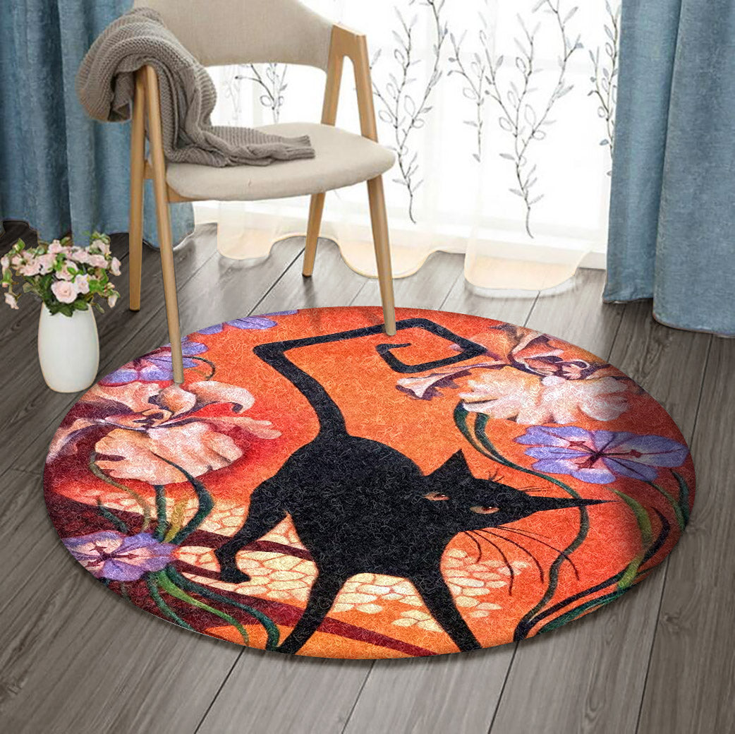 Black Cat BT160903RR Round Area Rug