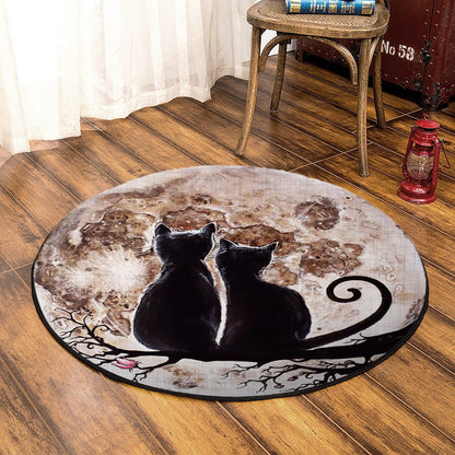 Black Cat Bt070909RR Round Area Rug