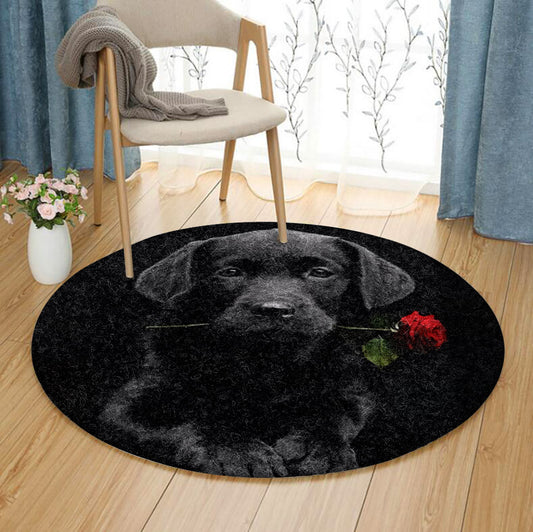 Black Lab Rose CG2011016TM Round Area Rug