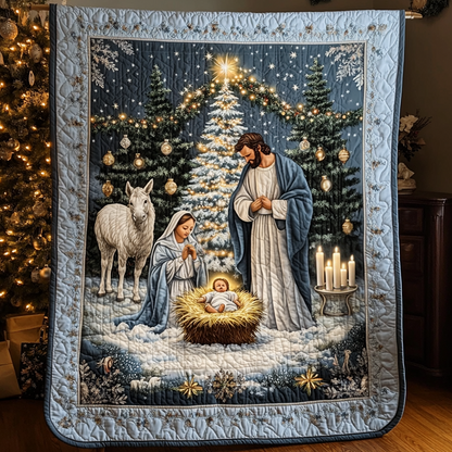 Blessed Christmas Night Quilted Blanket NCU0VH385