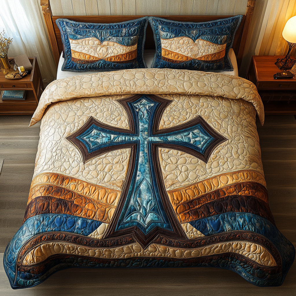 Blessed Harmony 3-Piece Quilted Bedding Set NCU0DK3244