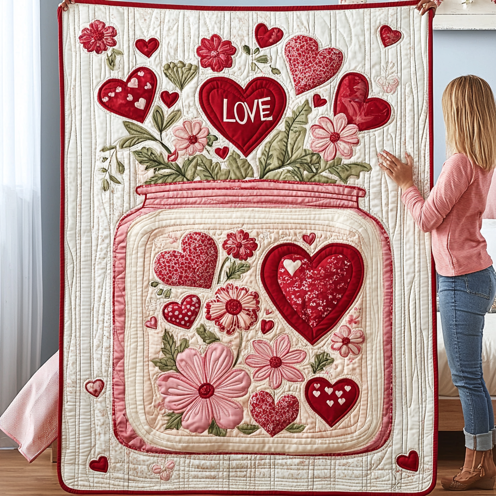 Blissful Hearts Quilted Blanket NCU0TL2345