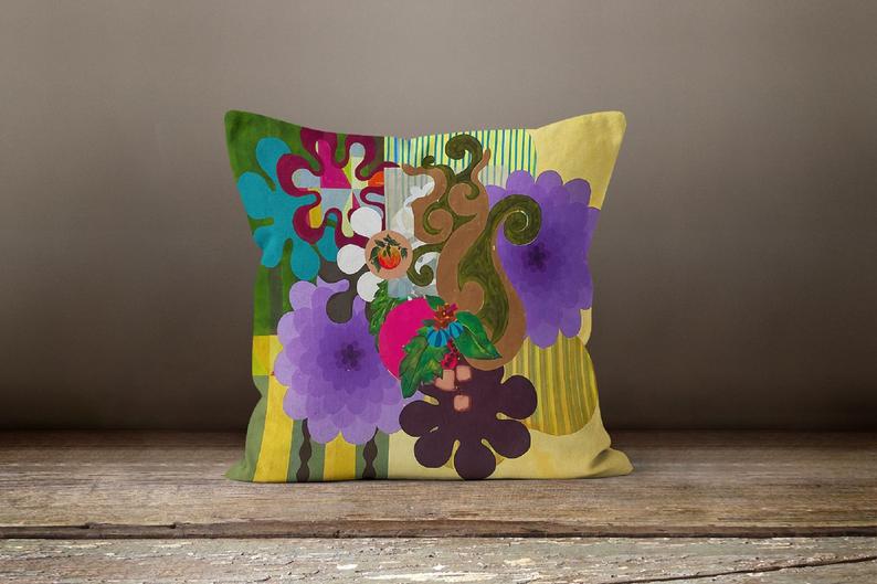 Purple Floral Cushion Covers