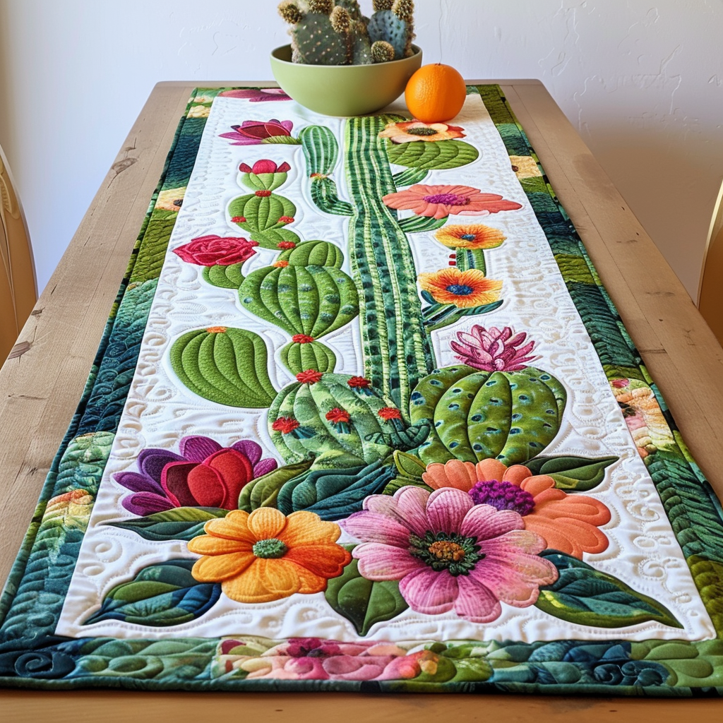 Blooming Desert Quilted Table Runner NCU0TH467