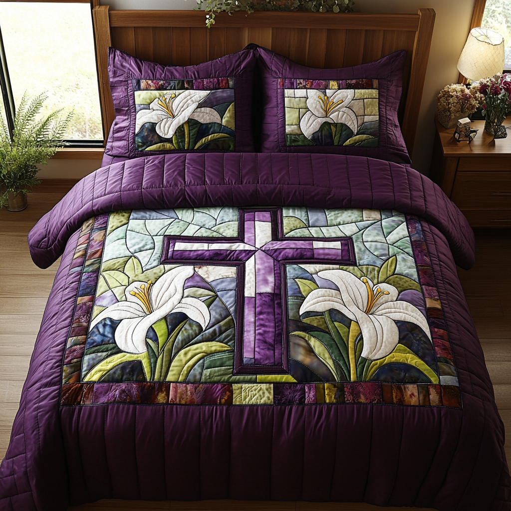 Blooming Fate Quilted Bedding Set NCU0DV2397