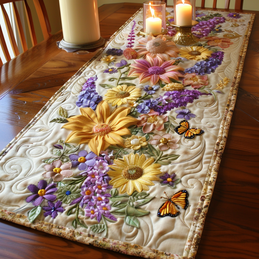 Blooming Garden Quilted Table Runner NCU0DV2131