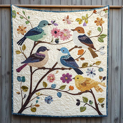 Blossom Birds Quilted Blanket NCU0NT986