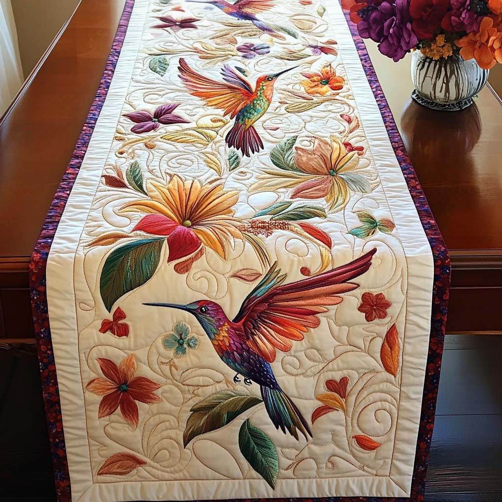 Blossom Wings Quilted Table Runner NCU0NT1412