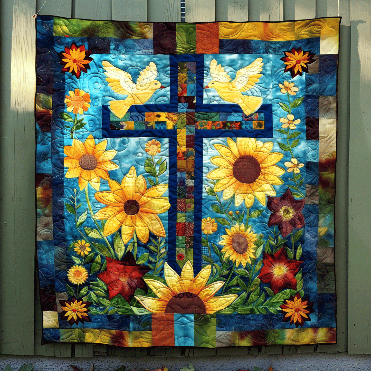 Blossoming Faith Quilted Blanket NCU0TH989