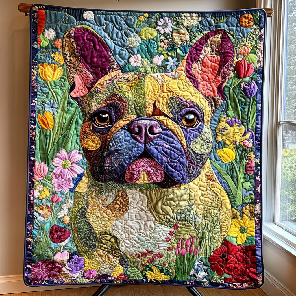 Blossoming Bulldogs Quilted Blanket NCU0PT2861