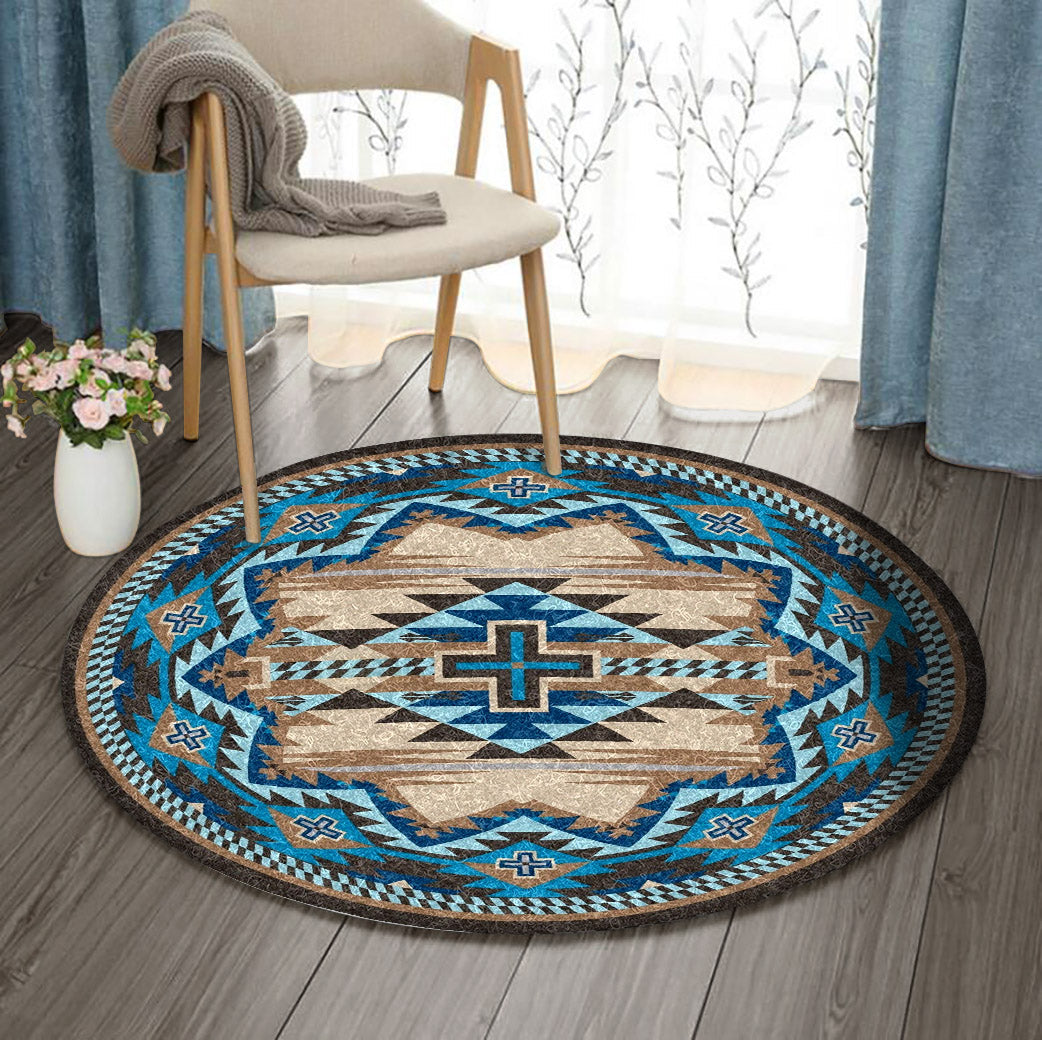 Blue Cross Native American HN250907RR Round Area Rug