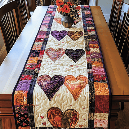 Blushing Hearts Quilted Table Runner NCU0TH2537