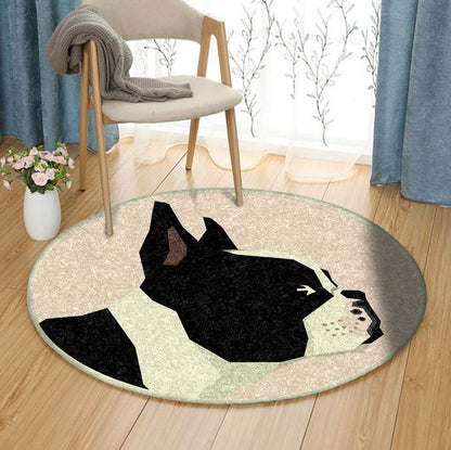 Boston Terier BT290804RR Round Area Rug