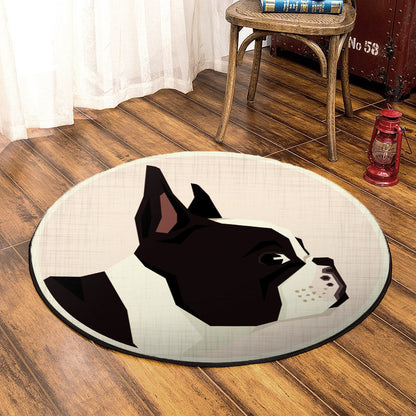 Boston Terier BT290804RR Round Area Rug