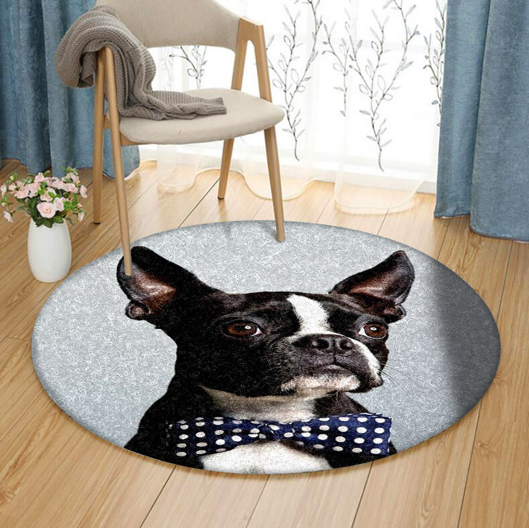 Boston Terrier ML2410195RR Round Area Rug