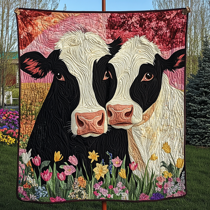 Bovine Bliss Quilted Blanket NCU0VH1429