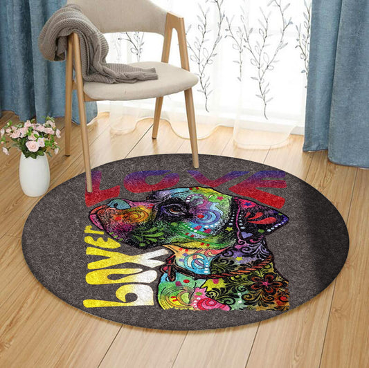 Boxer Dog BT190805RR Round Area Rug