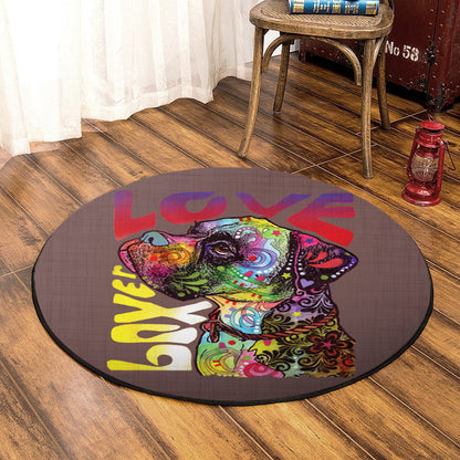 Boxer Dog BT190805RR Round Area Rug