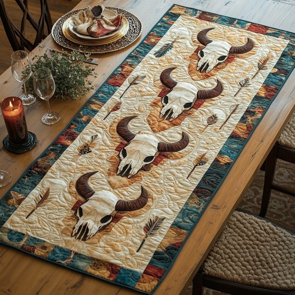 Buffalo Trails Quilted Table Runner NCU0DV2579