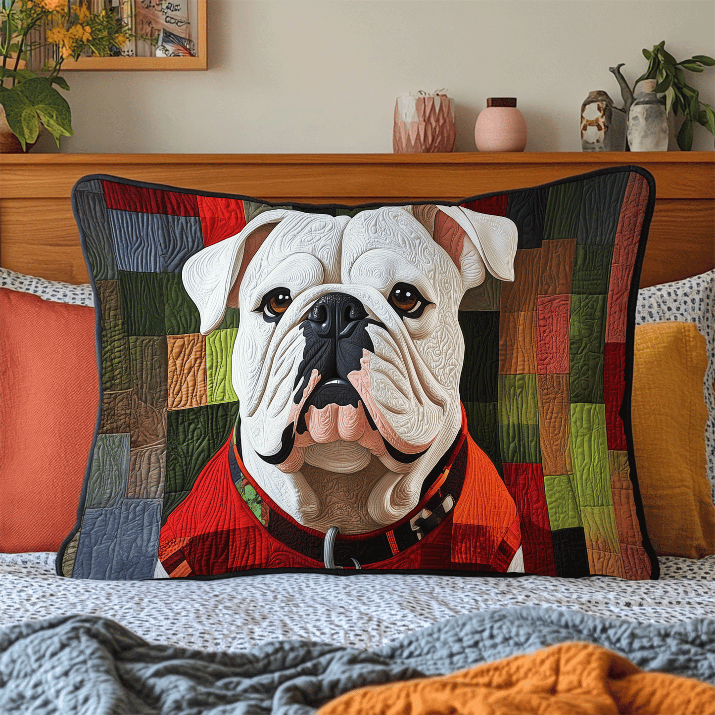 Bulldog In Style Quilted Bedding Pillow Case NCU0DV2245