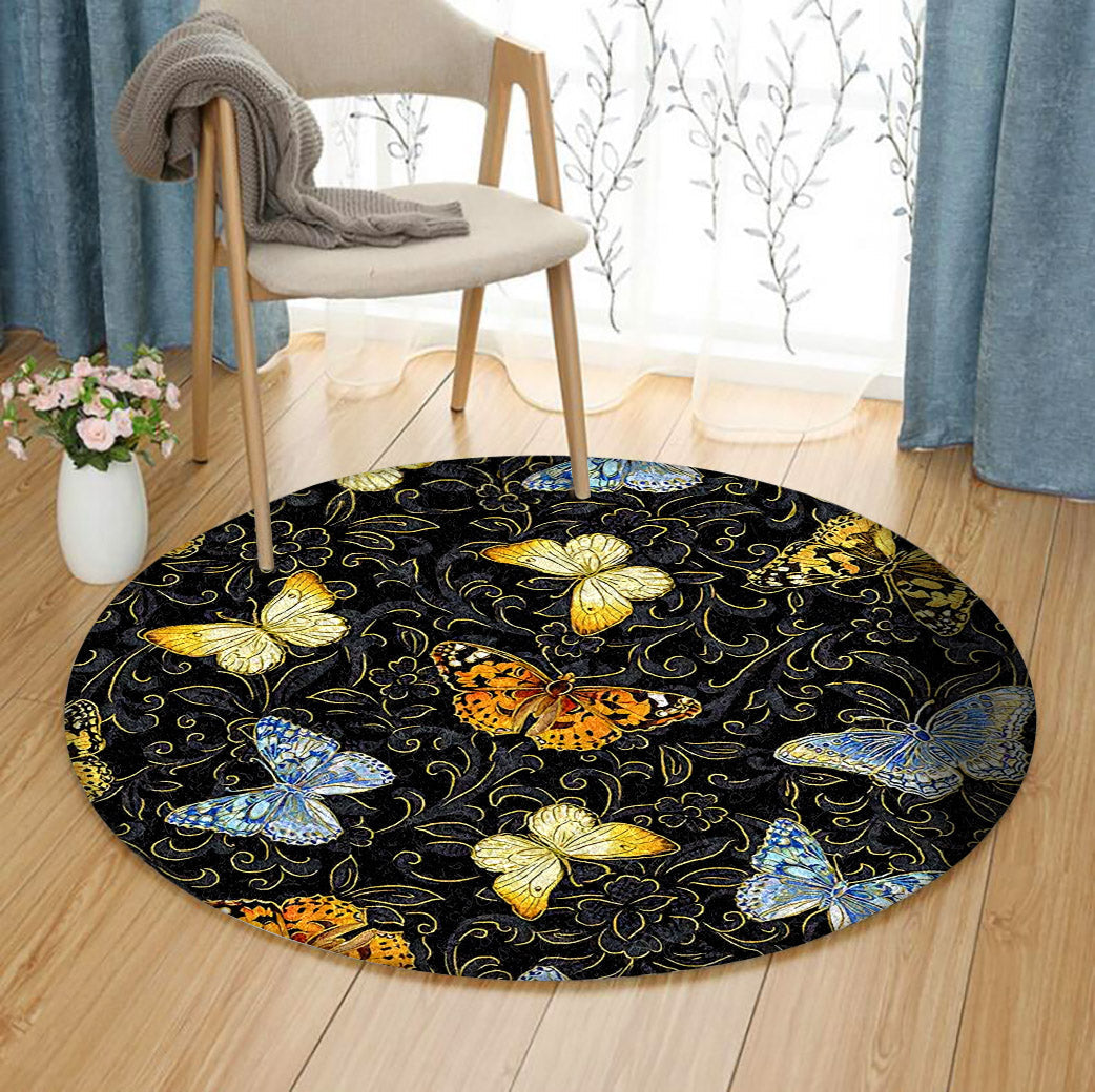 Butterfly BT240803C Round Area Rug