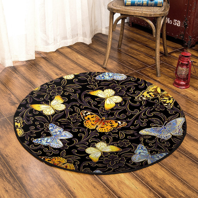 Butterfly BT240803C Round Area Rug