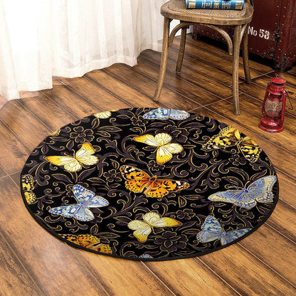 Butterfly BT240803C Round Area Rug