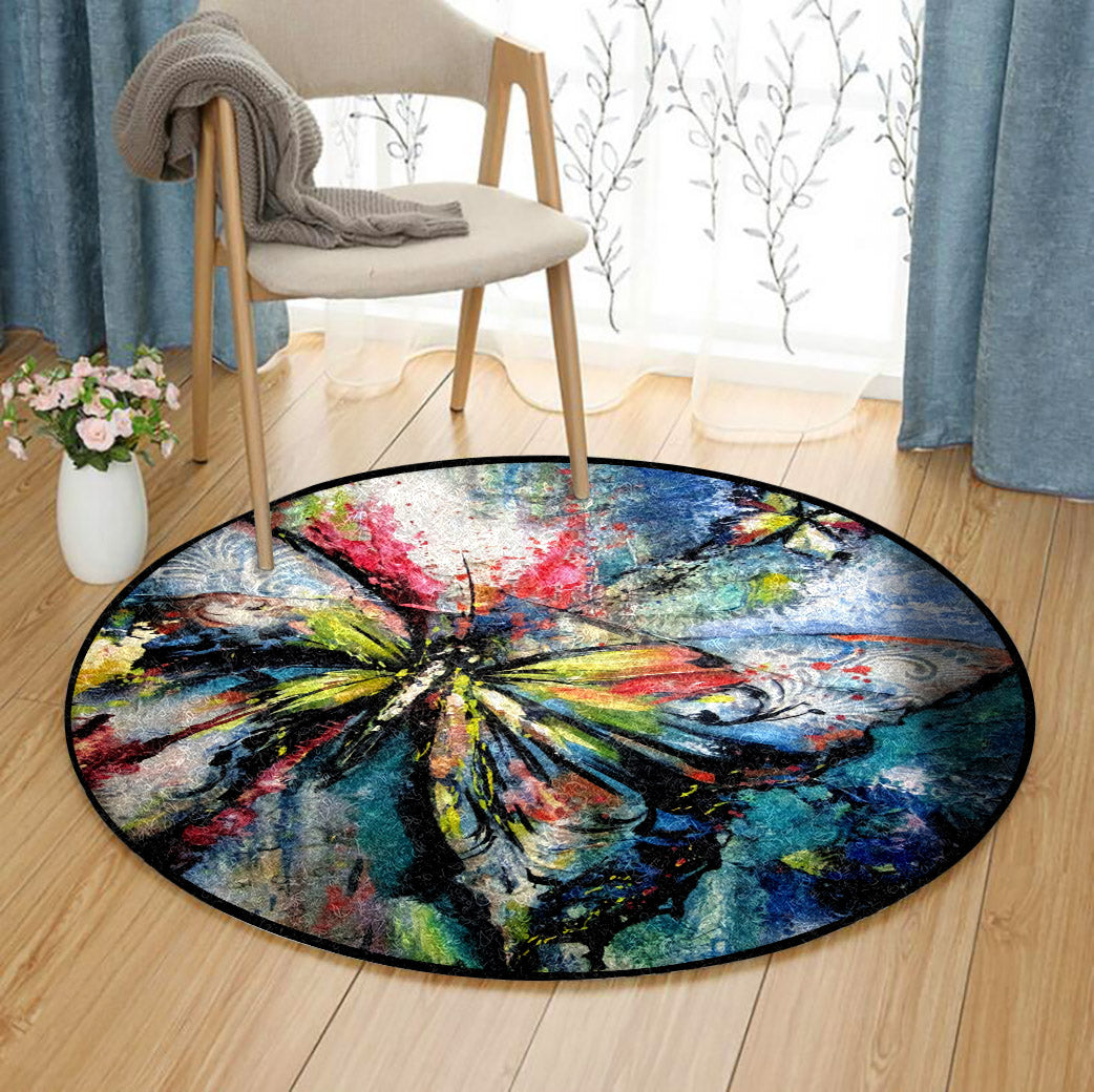 Butterfly CL070803MDC Round Area Rug