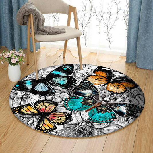 Butterfly HM080804 Round Area Rug