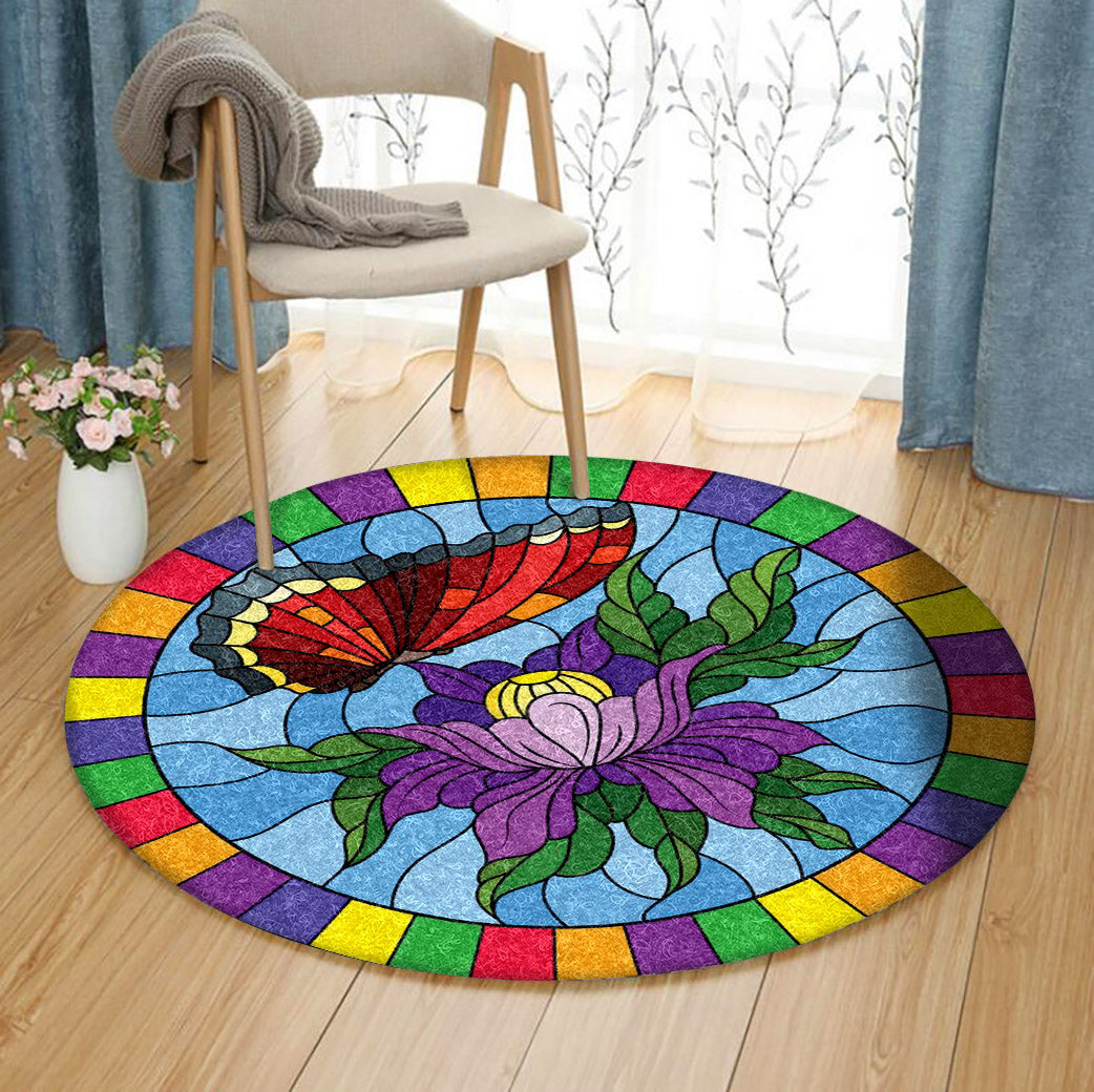 Butterfly HM1710010TM Round Area Rug