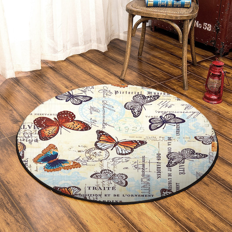 Butterfly HM230807TM Round Area Rug