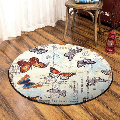 Butterfly HM230807TM Round Area Rug