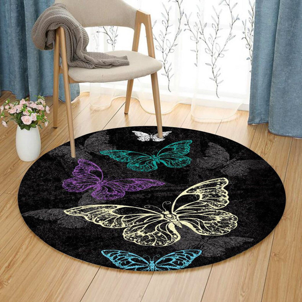 Butterfly HM240909TM Round Area Rug