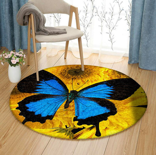 Butterfly HN070911RR Round Area Rug