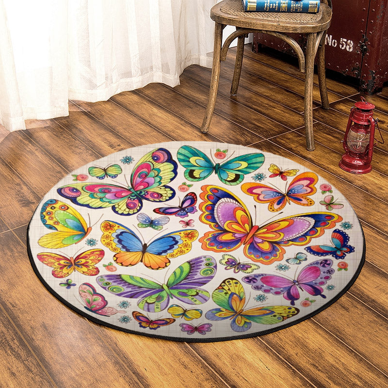 Butterfly HN290805RR Round Area Rug