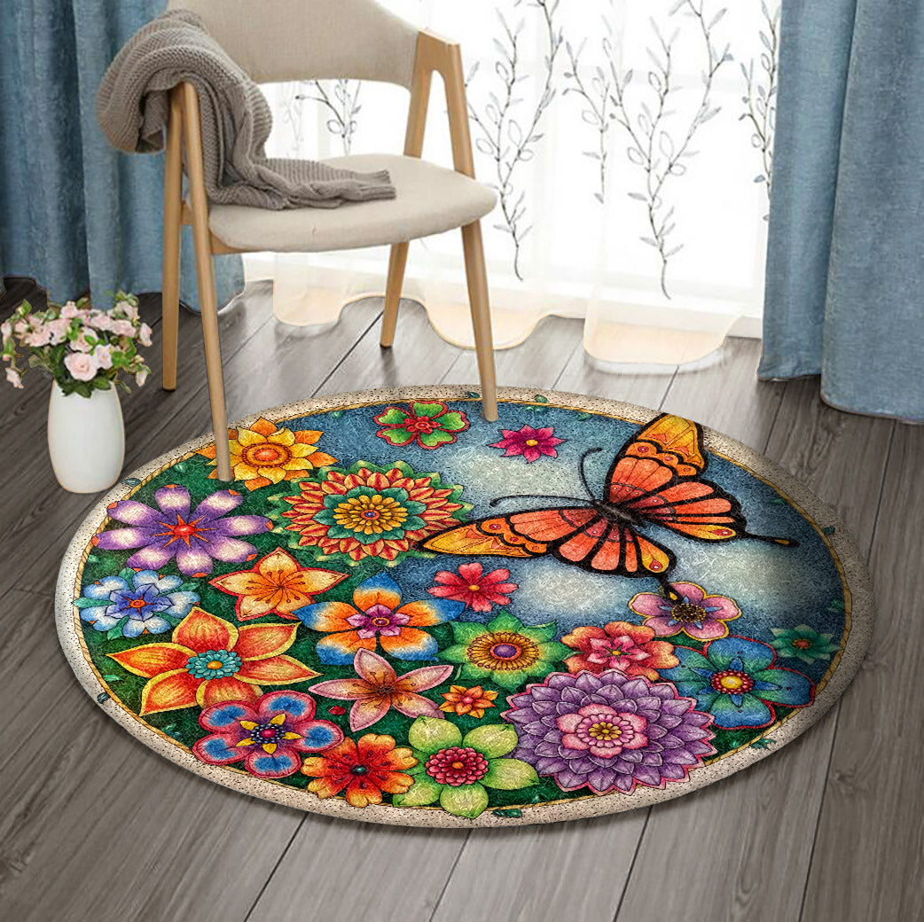 Butterfly VD170908RR Round Area Rug