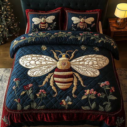 Buzzing Blossoms 3-Piece Quilted Bedding Set NCU0DK2428