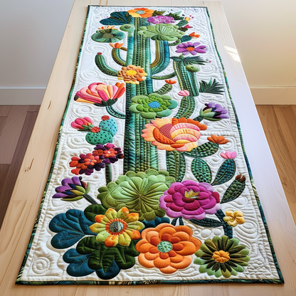 Cacti & Blooms Quilted Table Runner NCU0TH466