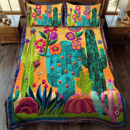 Juego de cama acolchado de 3 piezas Cactus Sunrise Symphony NCU0DV339