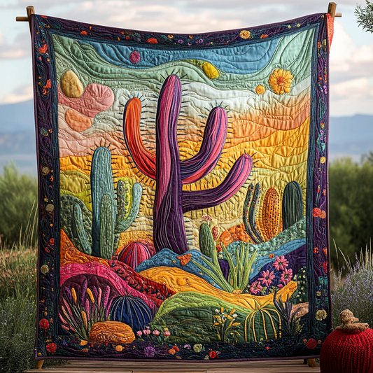 Cactus Charm Quilted Blanket NCU0DK2984