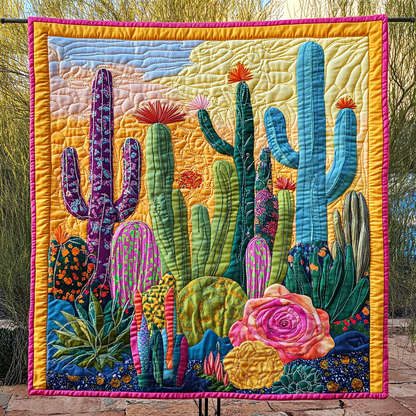 Cactus Elegance Quilted Blanket NCU0DK2989