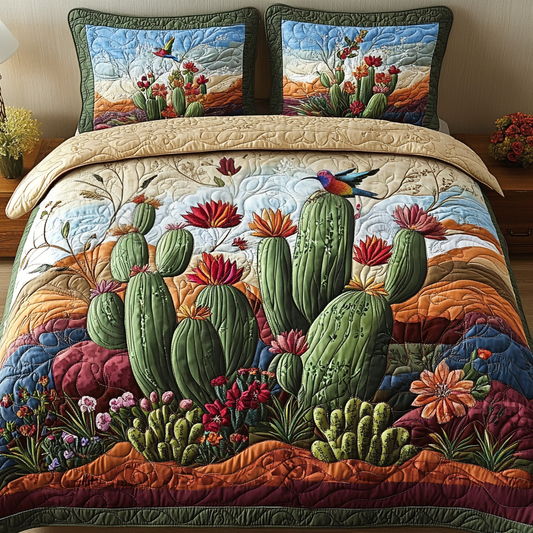 Cactus Haven Quilted Bedding Set NCU0DV2513