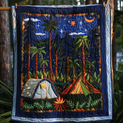 Campfire Under Stars Quilted Blanket NCU0PT055