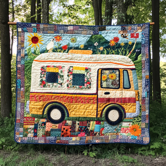 Camping Bus DAI05112445 Quilt Blanket