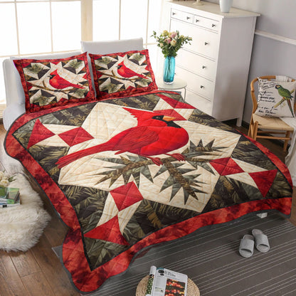 Christmas Cardinal HM06102301QB Quilt Bedding Set