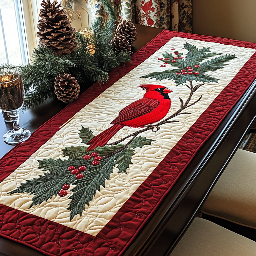 Cardinal Call Quilted Table Runner NCU0DK1275