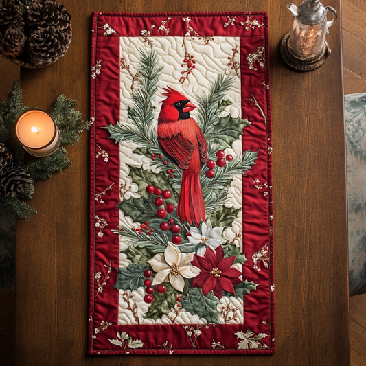 Cardinal Celebration Quilted Table Runner NCU0VH088