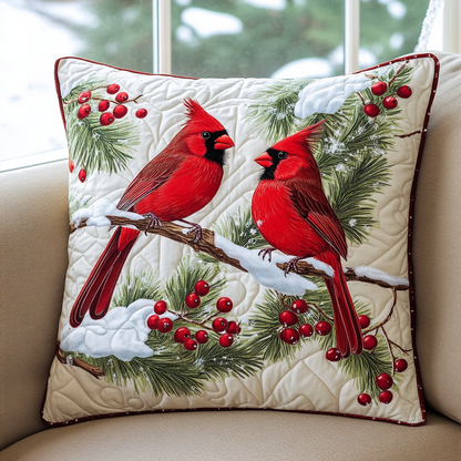 Funda de almohada acolchada Cardinal Christmas Delight NCU0DK3523