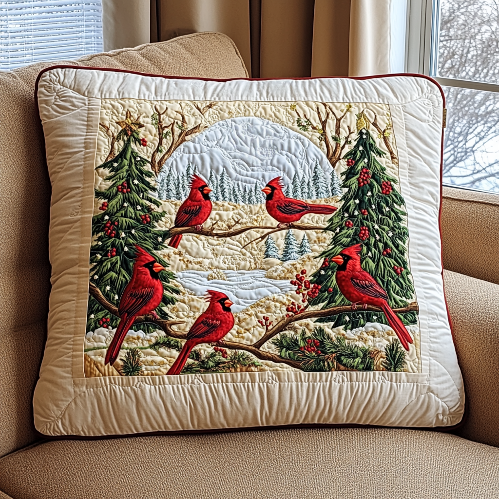 Cardinal Delight Quilted Pillow Case NCU0VH076